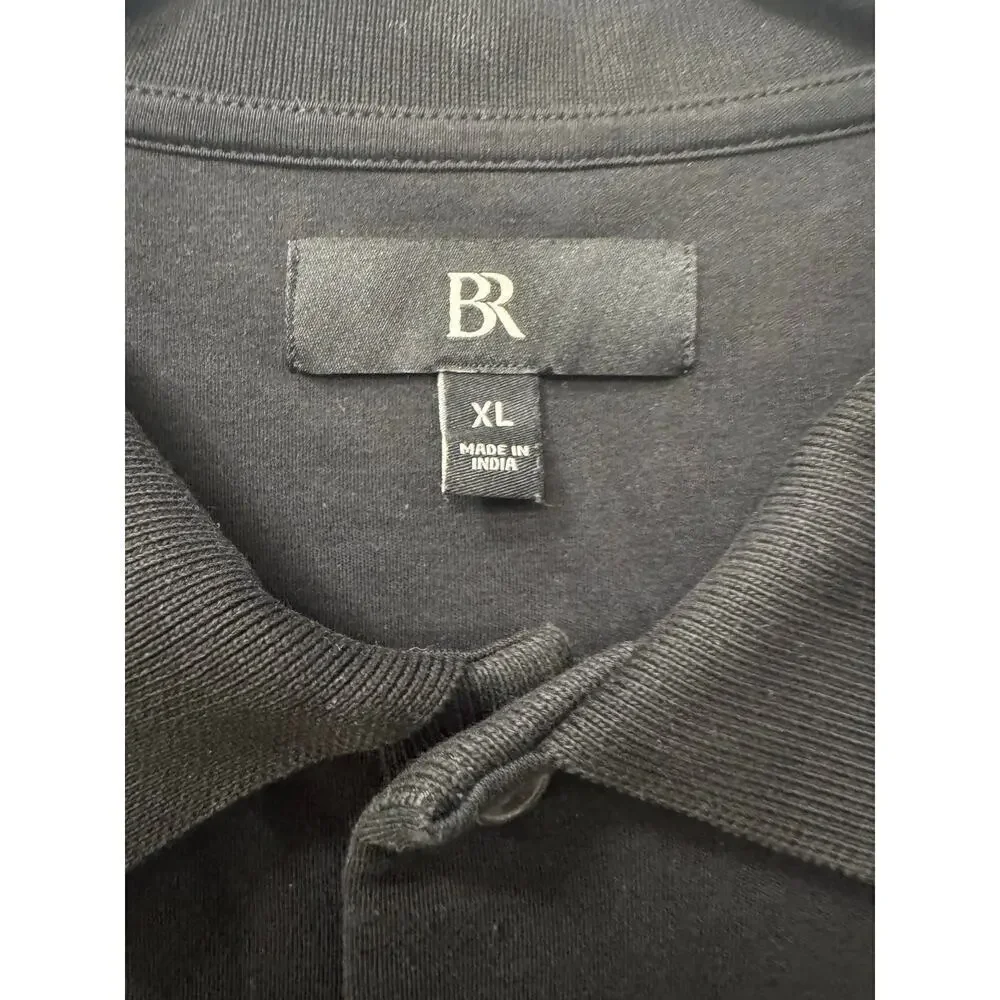 Banana Republic Men’s XL Black Short Sleeve Luxury-Touch Collared Polo Shirt